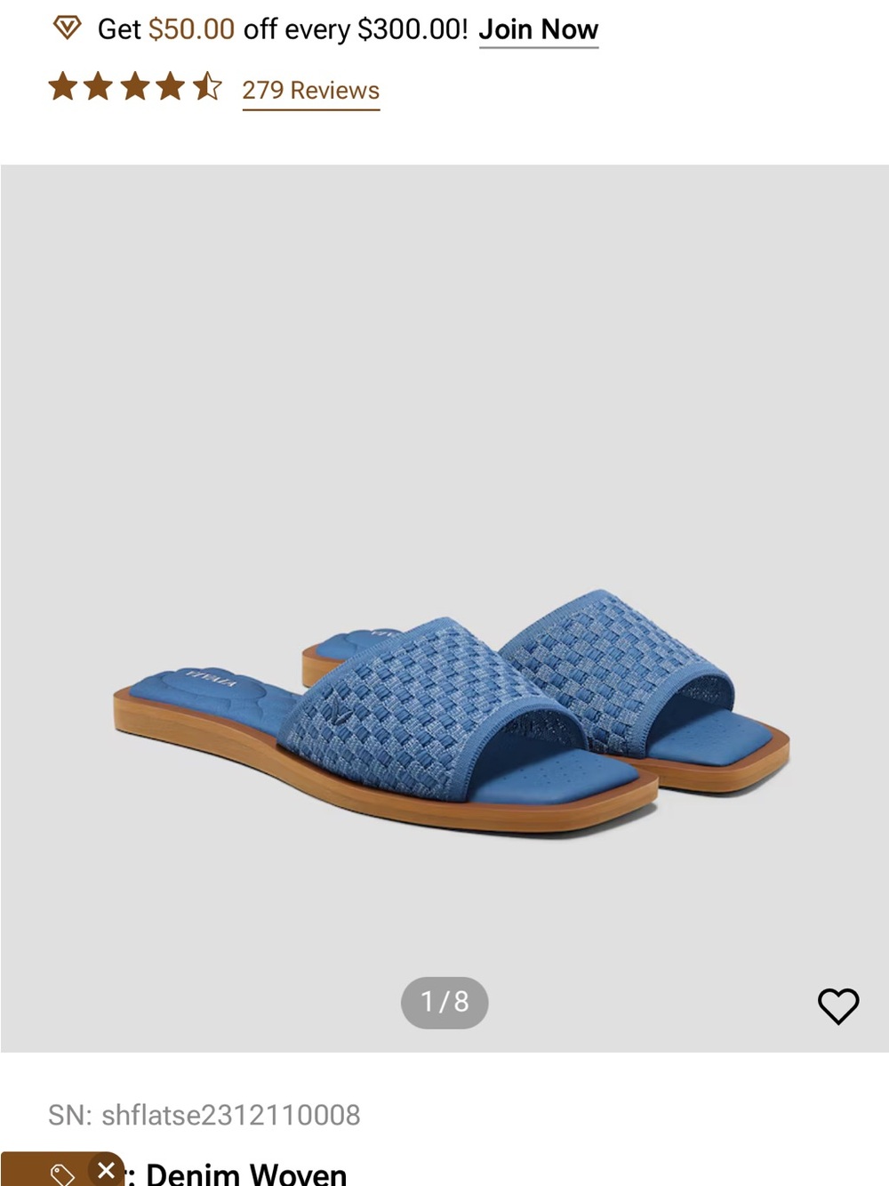 Denim Woven Slide Sandals - Blue